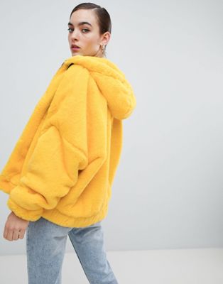 ellesse yellow fur jacket