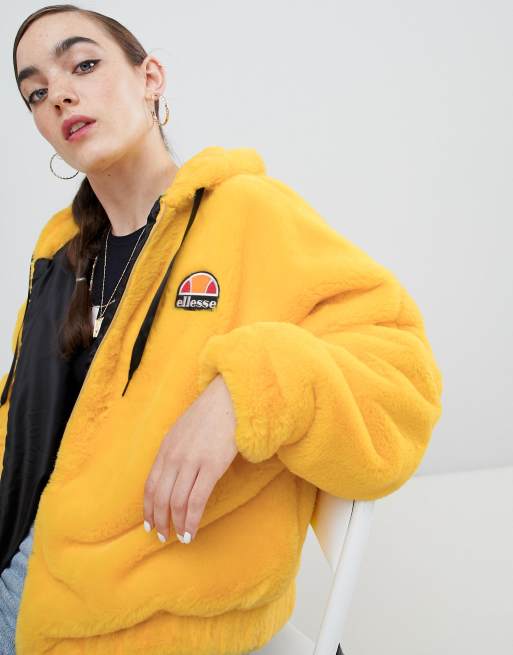 Ellesse yellow 2025 fur jacket