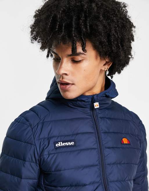 ellesse padded lombardy jacket in navy