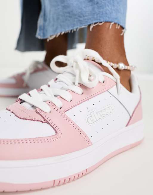 ellesse Panaro Cupsole trainers in pink and white