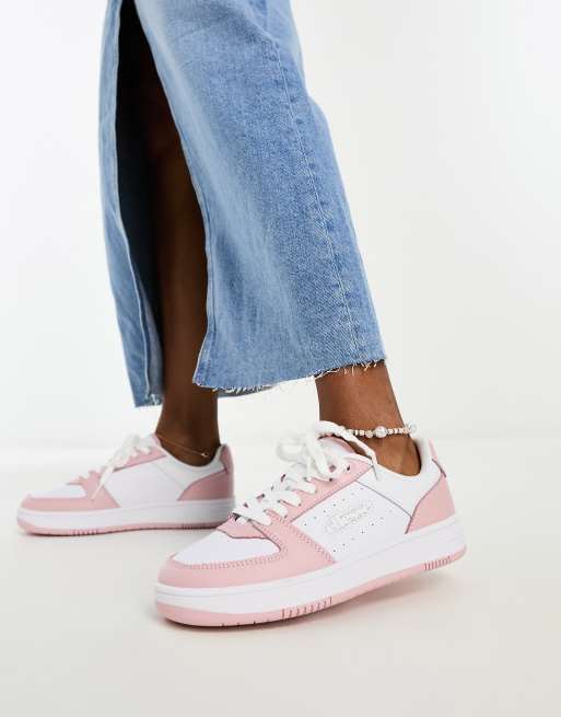 ellesse Panaro Cupsole trainers in pink and white