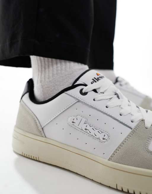 ellesse Panaro cupsole trainers in white and black