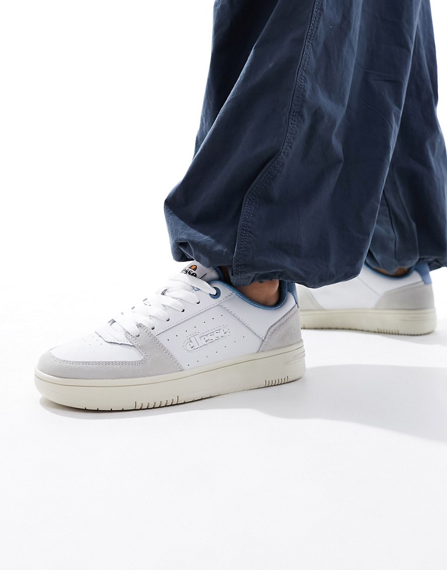 ellesse Panaro cupsole trainers in white and blue