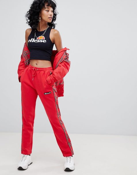 Ellesse - Pantalon de survêtement d'ensemble avec bandes à carreaux sur les côtés - view 1