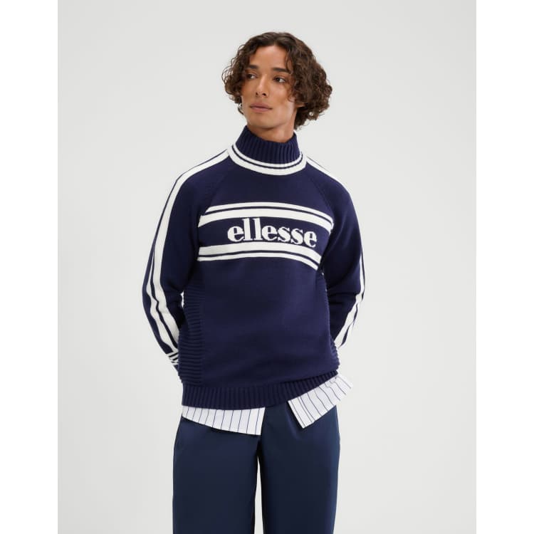 ellesse Pellini long sleeve knitted jumper in navy | ASOS