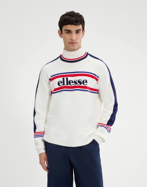 ellesse Pellini long sleeve knitted jumper in off white - view 1