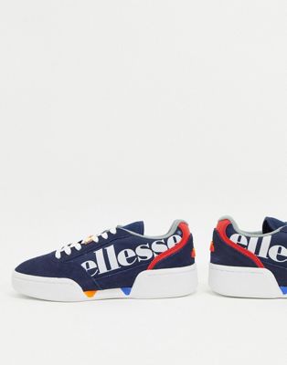Ellesse - Piacentino - Leren sneakers met veters en logo in marineblauw