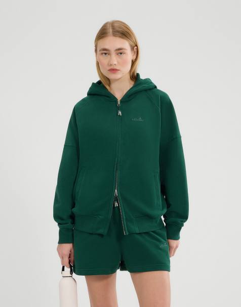 ellesse Pianella fz hoodie in dark green - view 1