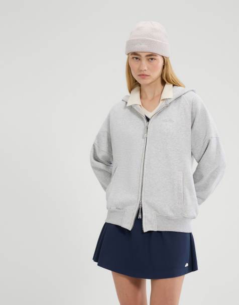 ellesse Pianella fz hoodie in light grey marl - view 1