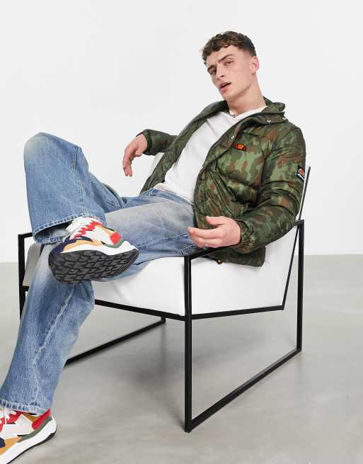 ellesse - Piumino mimetico con logo, 3 di 4