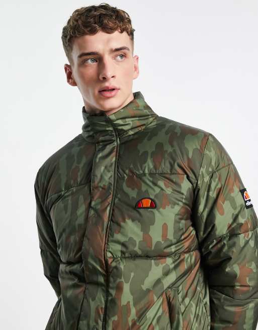 ellesse - Piumino mimetico con logo, 4 di 4