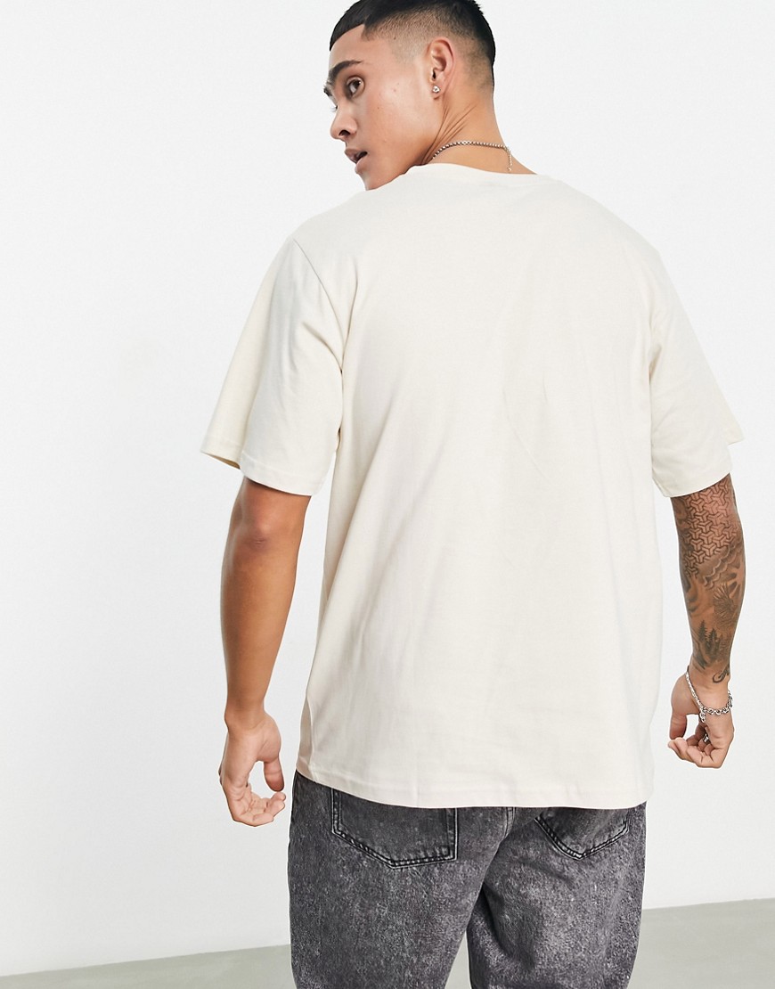 Plastician - T-shirt beige con logo sul petto-Marrone - ellesse T-shirt donna  - immagine2