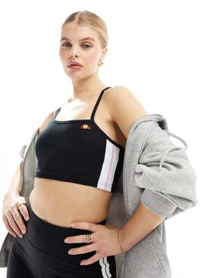 ellesse - Playsol - Kurzes Oberteil in Schwarz mit One-Shoulder-Träger