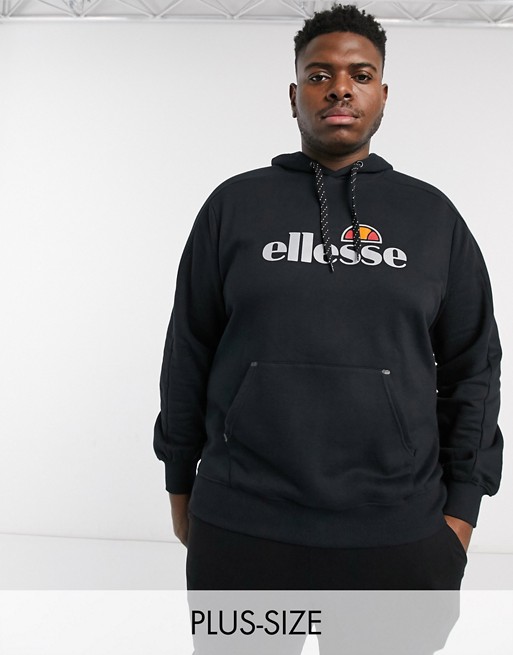 ellesse Plus Arti hoodie with reflective logo in black