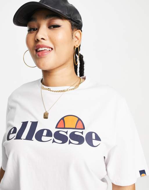 ellesse Plus – Biały T-shirt o kroju boyfriend, 4 z 4