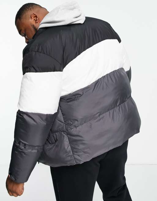 Ellesse Plus colour block puffer jacket in grey and black, 2 of 4