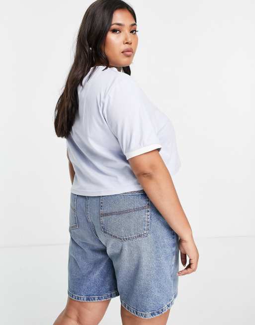 ellesse plus cropped t-shirt with logo in blue, 2 of 4
