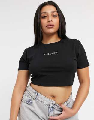 ellesse crop top black