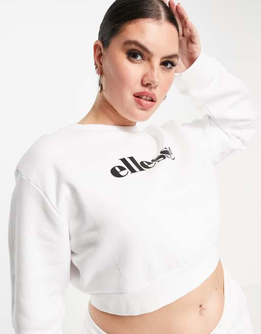 ellesse plus Ensemble pull court et pantalon de jogging Blanc