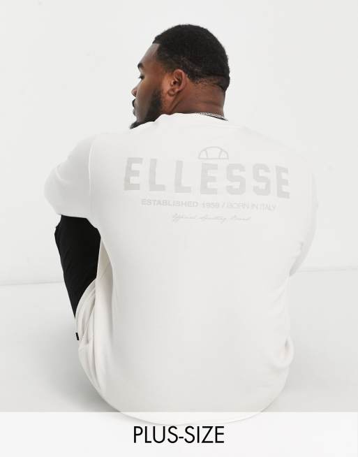 ellesse Plus - Felpa bianco sporco con logo