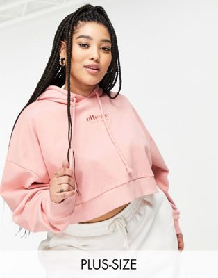 ellesse plus hoodie with logo in pink