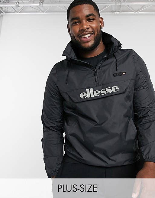 ellesse plus Ion overhead jacket with reflective logo in black