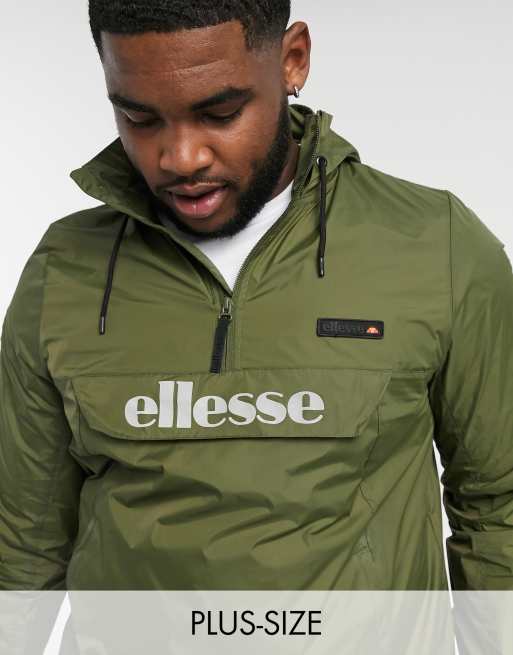 ellesse PLUS Ion overhead jacket with reflective logo in green