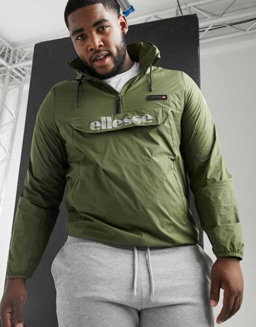 ellesse PLUS Ion overhead jacket with reflective logo in green