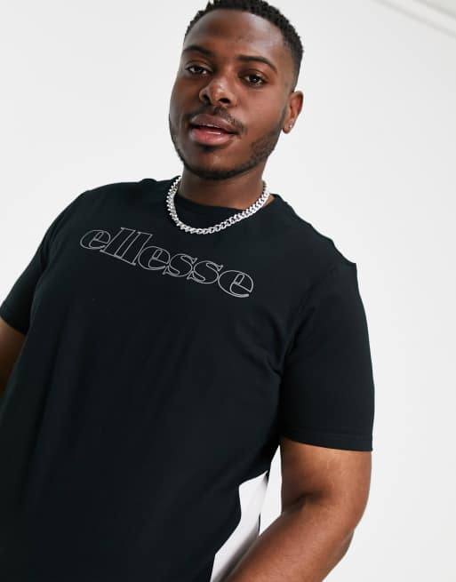 ellesse Plus - La Paz - T-Shirt con logo riflettente sul petto nera, 3 di 4