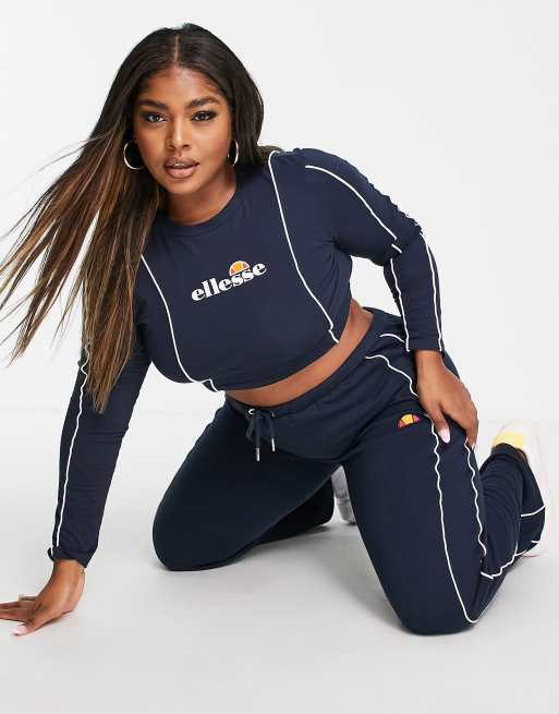 Ellesse piping panel sales crop hoodie