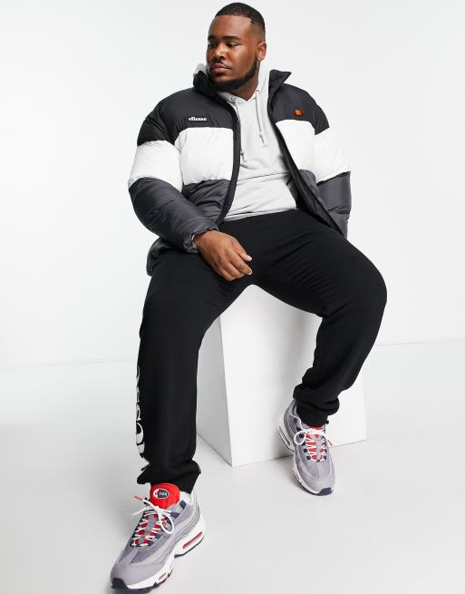 ellesse Plus - Piumino grigio e nero color block, 4 di 4