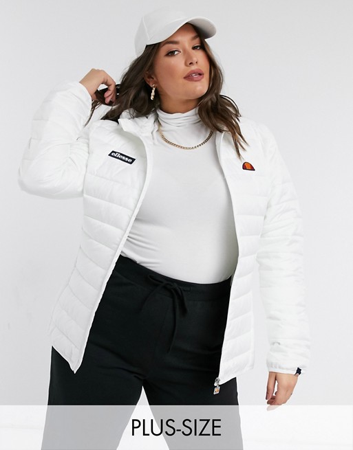 ellesse plus quilted jacket in white