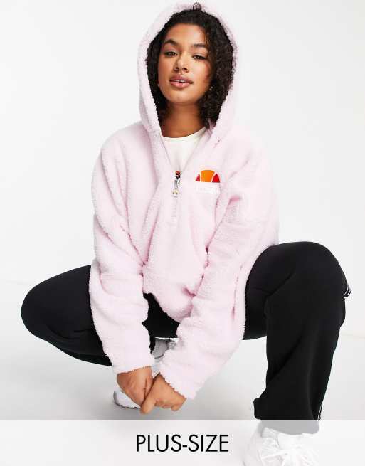 ellesse Plus – Rosa huvtröja i teddy