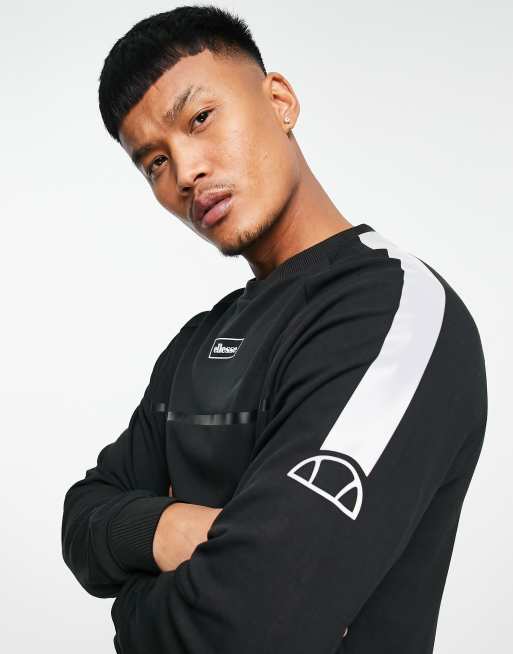 ellesse PLUS Sweat a empiecement reflechissant Noir ASOS