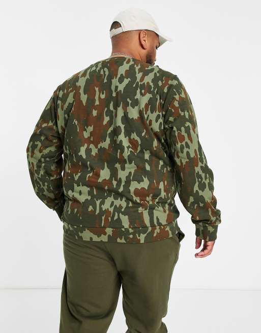 Sweat à Capuche Ellesse Femme, Vert Camouflage, Taille UK 10, Avec Poches