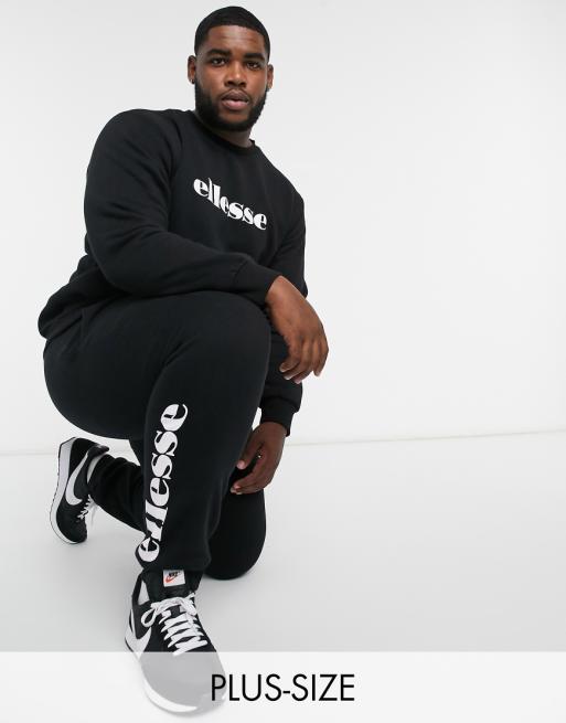 ellesse PLUS sweatshirt & sweatpants set in black | ASOS