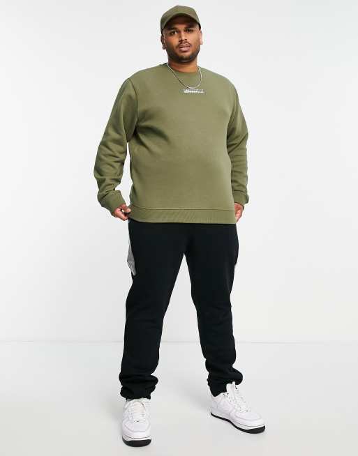 ellesse Plus sweatshirt with logo in khaki | ASOS