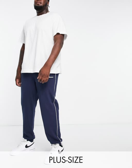 ellesse Plus - T-shirt blu navy con cuciture a contrasto