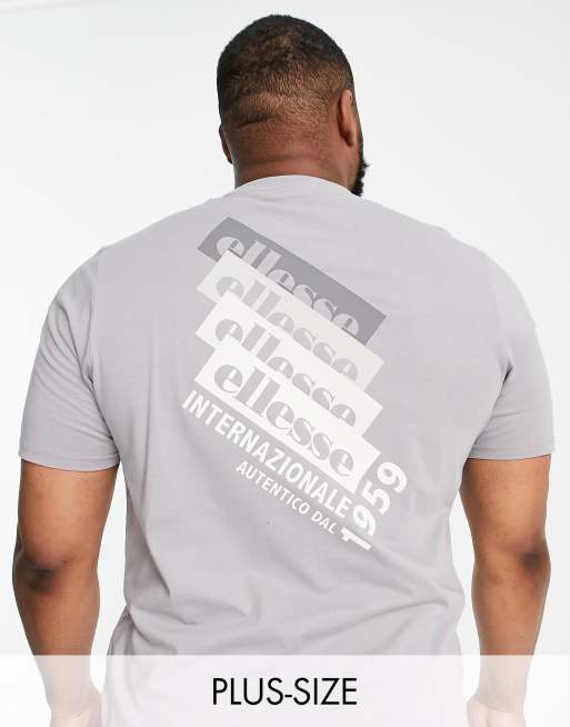 ellesse Plus - T-shirt met print op de achterkant in grijs