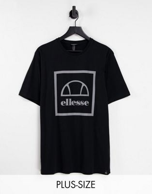 ellesse PLUS t-shirt with reflective branding in black