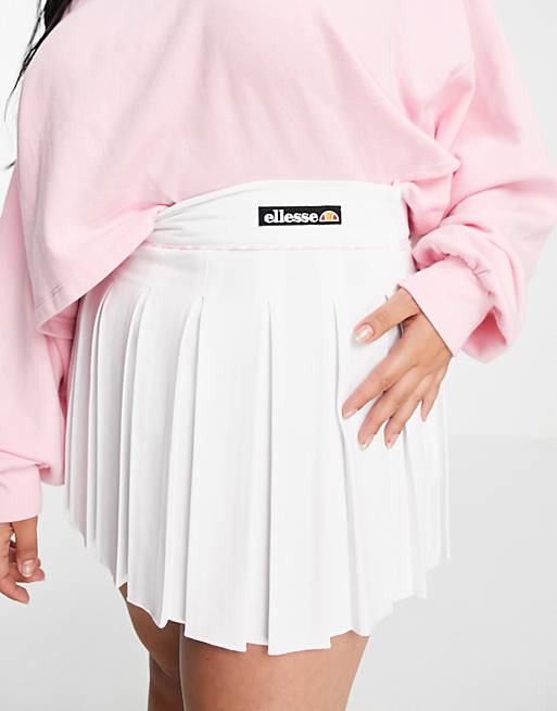 Skirts ellesse plus tennis skirt with gingham pipping in pink 