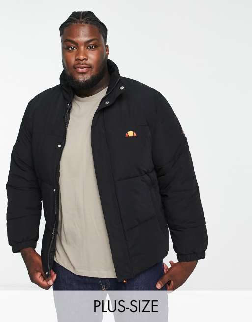 ellesse – Plusstorlek – Svart pufferjacka med logga