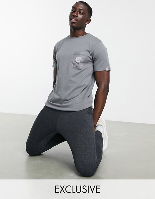 Ellesse pocket t-shirt in grey exclusive to ASOS