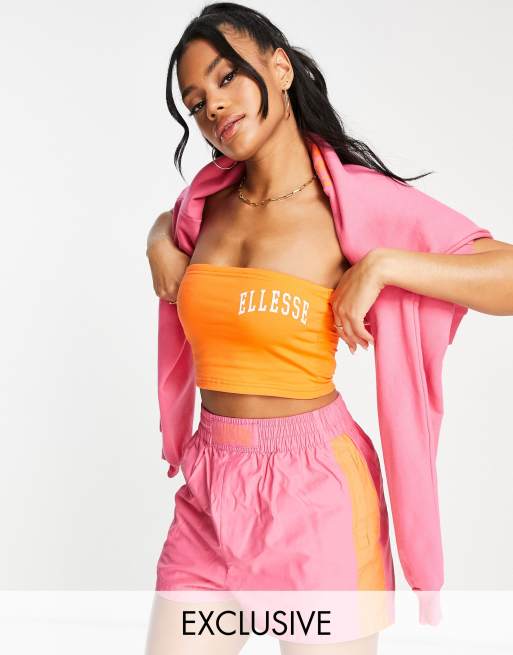 ellesse – Pomarańczowy top z dekoltem bandeau