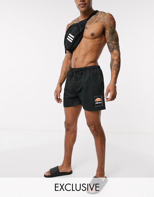 ellesse Positano logo swim short in black exclusive at ASOS