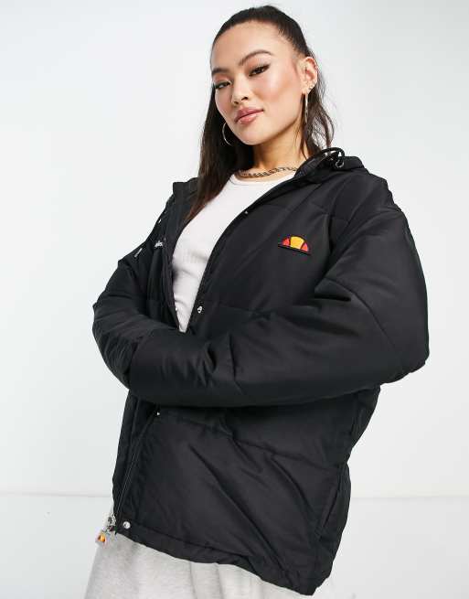 Ellesse black puffer store jacket women's