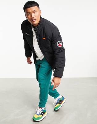 ellesse puffer jacket with branding in black - ASOS Price Checker