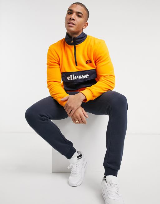 ellesse Radior half zip fleece in orange