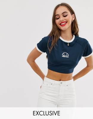 ellesse crop polo shirt