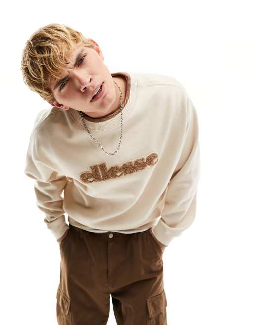 ellesse – Regno – Sweatshirt in gebrochenem Weiß